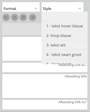 Tekststijlen toepassen in SiteSnap